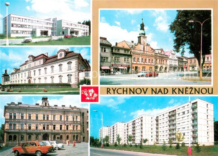 Rychnov nad Kneznou Poliklinika Zamek Hotel Ruda hvezda Namesti Bytova vystavba