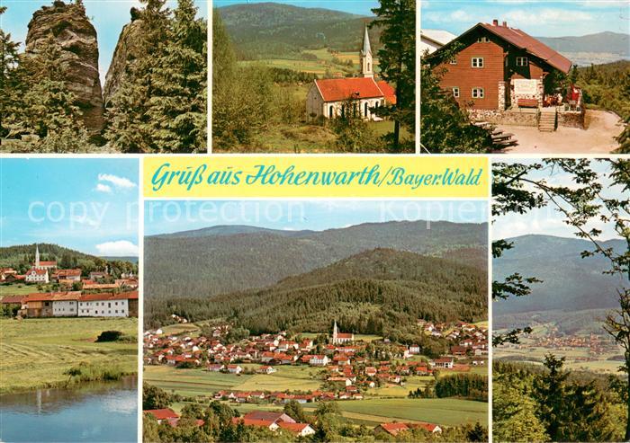 Hohenwarth Koetzting Panorama Bayerischer Wald Felsformationen Kirche Gasthaus