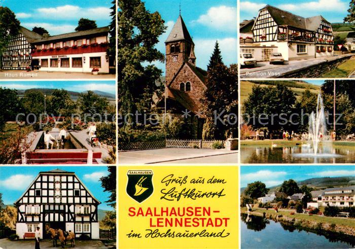 Saalhausen Sauerland Hotel Pension Westfaelische Fachwerkhaeuser Kirche Fontaene
