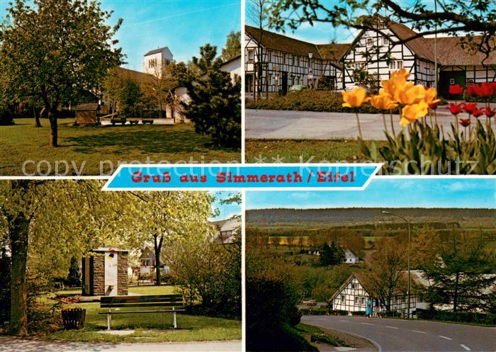 Simmerath Teilansichten Kirche Fachwerkhaeuser Park