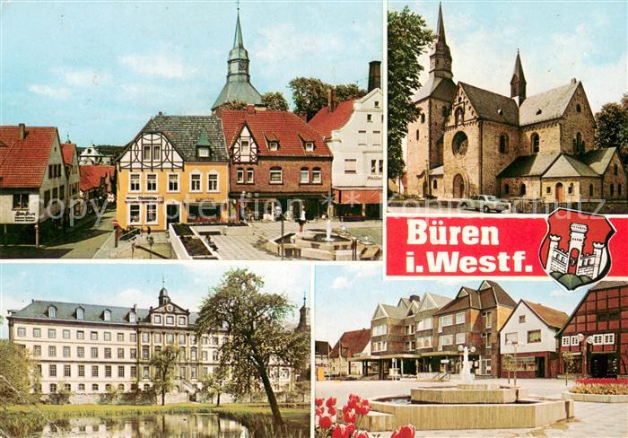 Bueren Westfalen Ortsansichten Altstadt Kirche Marktplatz Brunnen Schloss
