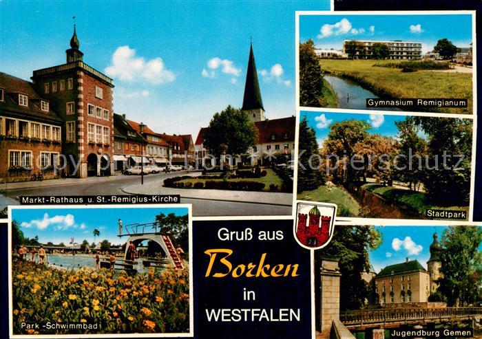 Borken Westfalen Markt Rathaus Kirche Gymnasium Stadtpark Jugendburg Gemen Park