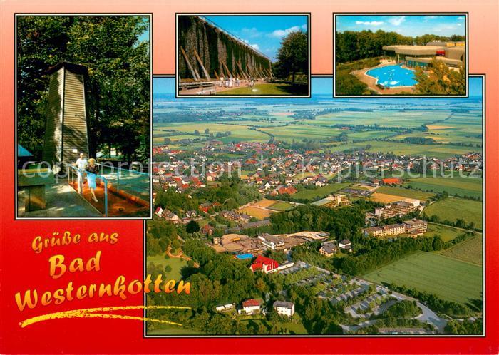 Bad Westernkotten Heilbad Saline Sole Thermen mit Freibecken Fliegeraufnahme