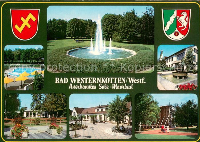 Bad Westernkotten Hellweg Sole Thermen mit Freibecken Kurpark Saline Wappen