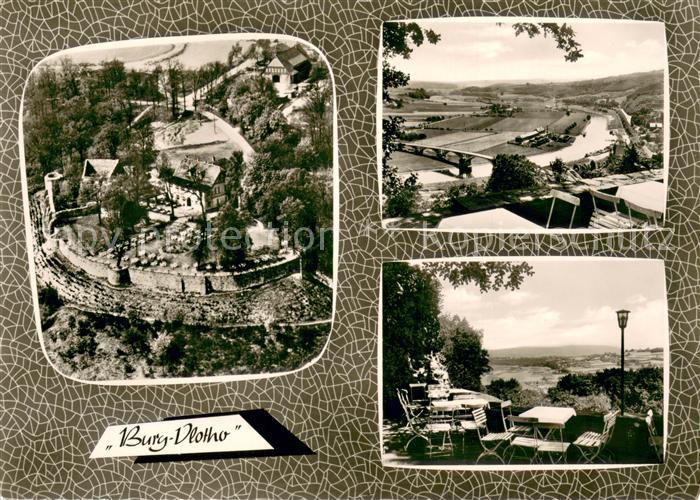 Vlotho Burg Burgrestaurant Terrasse Fernblick