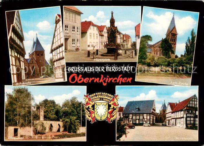 Obernkirchen Kirchen Marktplatz Ehrenmal Fachwerkhaeuser Wappen