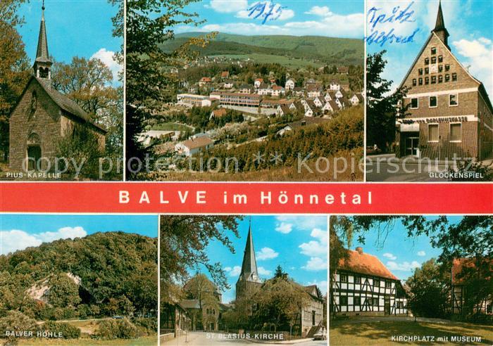 Balve Panorama Hoennetal Kapelle Glockenspiel Balver Hoehle Kirche Museum