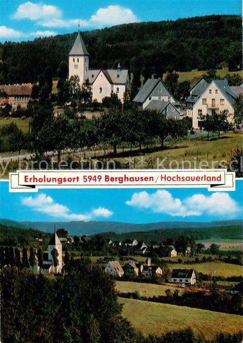 Berghausen Schmallenberg Ortsansichten mit Kirche Erholungsort im Hochsauerland