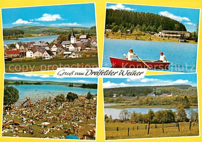 Schmidthahn Campingplatz am Dreifelder Weiher Ortsansicht mit Kirche