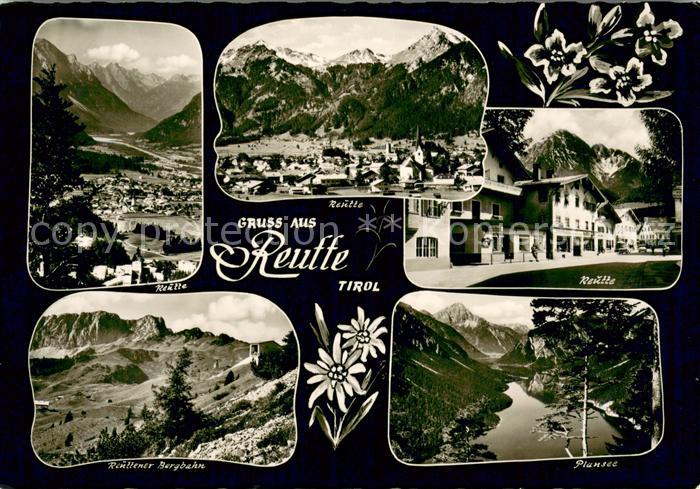 Reutte Tirol Gesamtansicht mit Alpenpanorama Bergbahn Plansee