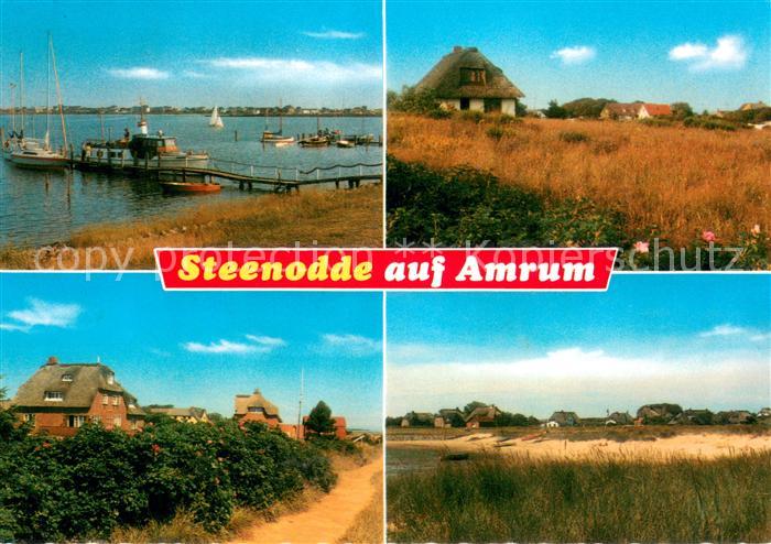 Steenodde Bootsanleger Wohnhaeuser Strand Insel Amrum