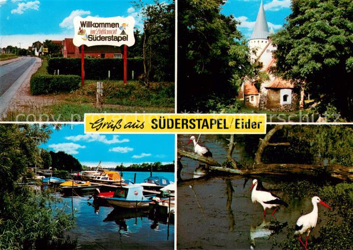 Suederstapel Teilansichten Luftkurort an der Eider Bootsanleger Stoerche