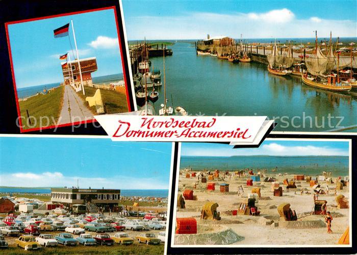 Dornumer Accumersiel Promenade Damm Fischerhafen Fischkutter Strand