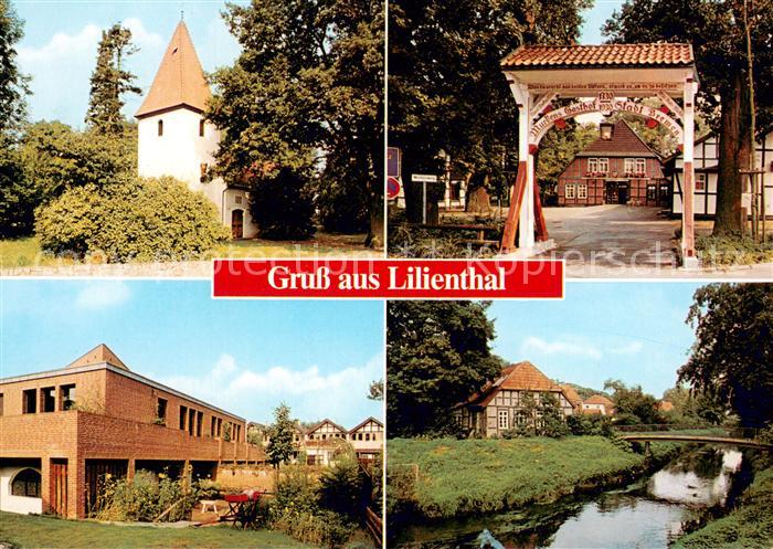 Lilienthal Bremen Kirche Gasthof Partie am Kanal