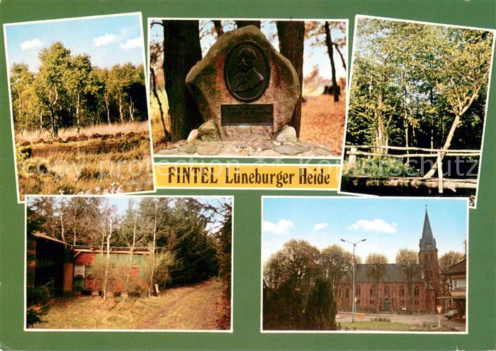 Fintel Ferienort in der Lueneburger Heide Gedenkstein Kirche Waldweg
