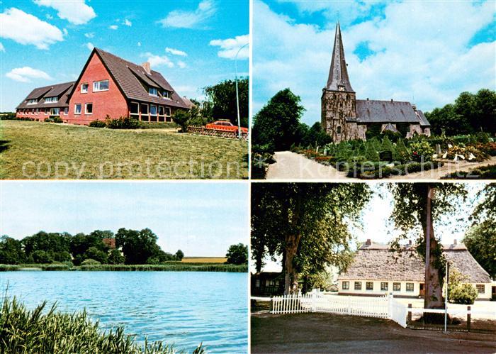 Soerup Ortsmotive Kirche Partie am Wasser