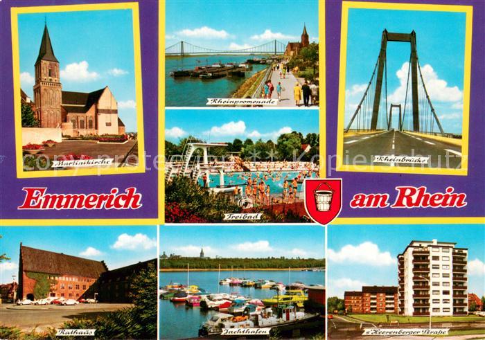 Emmerich Rhein Martinikirche Rheinpromenade Freibad Rheinbruecke Wohnsiedlung Ya