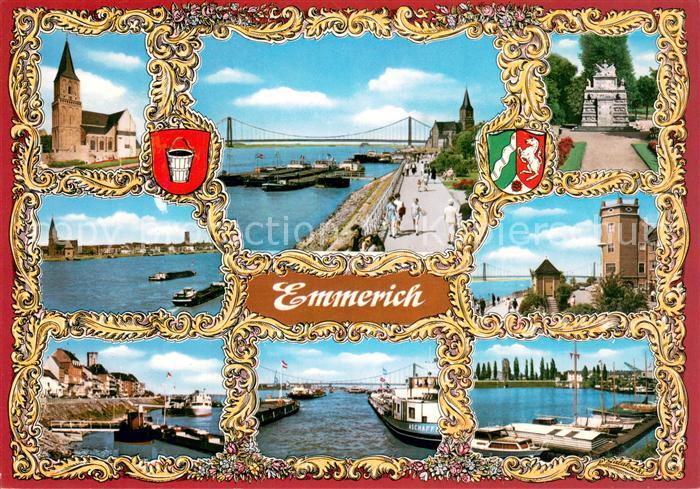 Emmerich Rhein Kirche Rheinpromenade Denkmal Rheinhafen Dampfer Binnenschifffahr