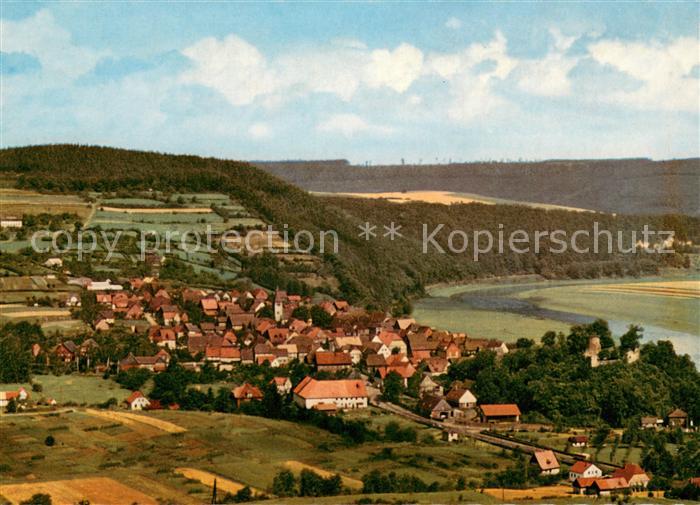 Polle Ort an der Oberweser Fliegeraufnahme