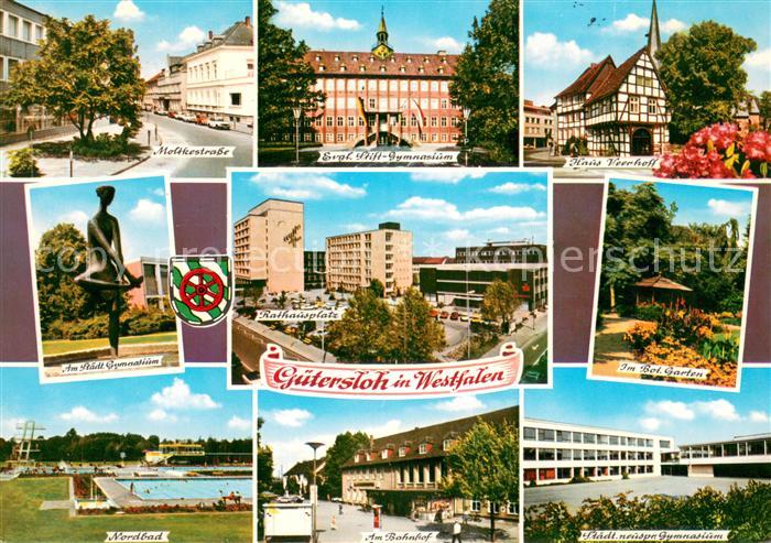 Guetersloh Motive Innenstadt Gymnasium Haus Veerhoff Historisches Gebaeude Fachw