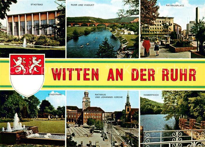 Witten Ruhr Stadtbad Ruhr Viadukt Rathausplatz Innenstadt Stadtpark Rathaus Kirc