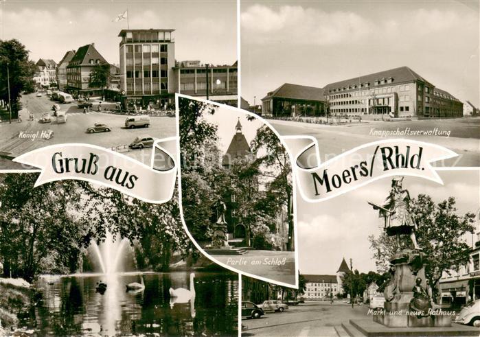 Moers Koeniglicher Hof Knappschaftsverwaltung Schwanenteich Schloss Markt Denkma