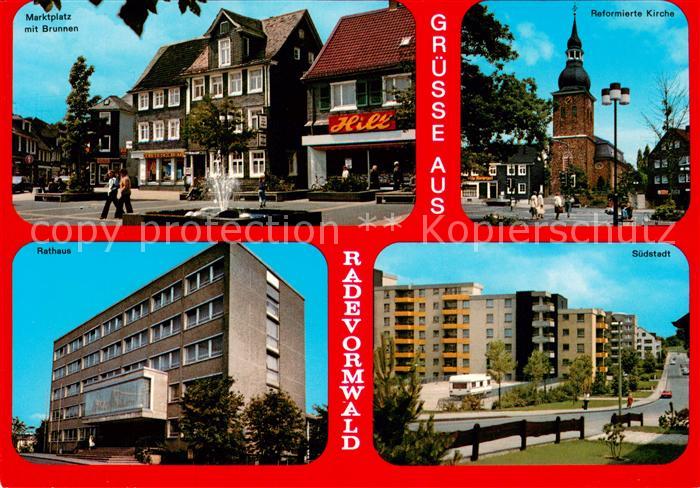 Radevormwald Marktplatz Brunnen Kirche Rathaus Suedstadt Wohnsiedlung