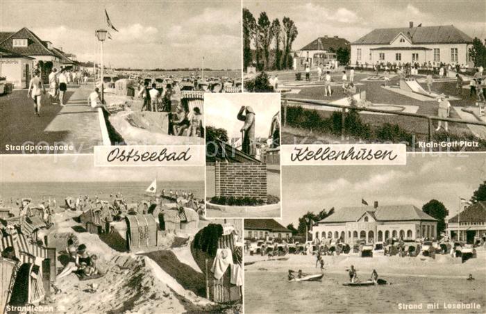 Kellenhusen Ostseebad Strandpromenade Klein Golf Platz Strandleben Strand mit Le