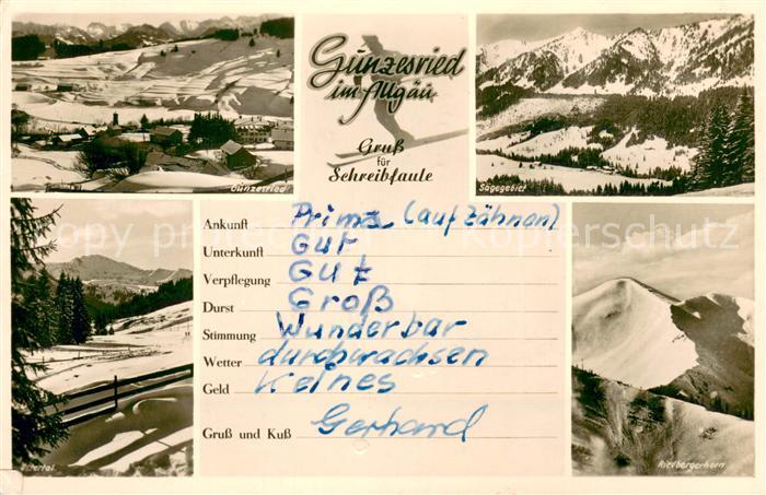 Gunzesried Panorama Saegegebiet Ostertal Riedbergerhorn