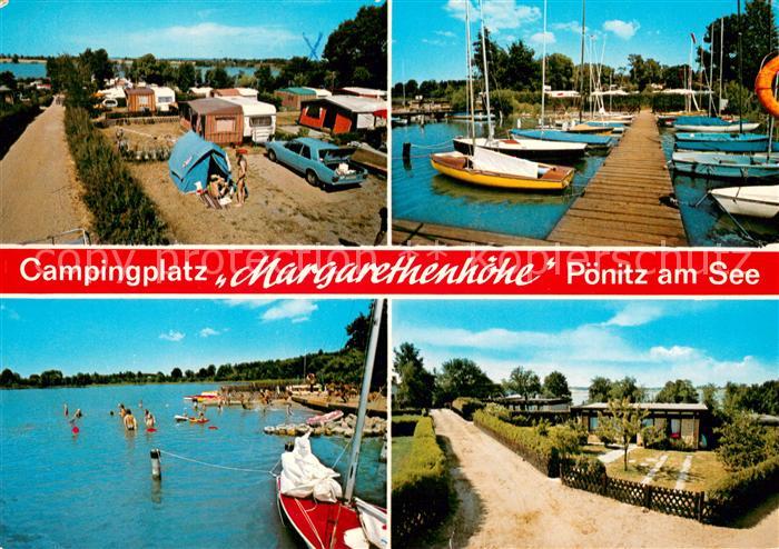Poenitz See Campingplatz Margarethenhoehe Bootshafen Strandpartie Bungalows
