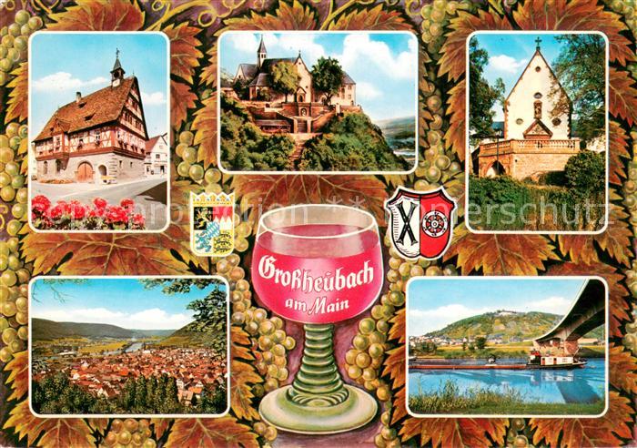 Grossheubach Rathaus Schloss Kirche Panorama Bruecke