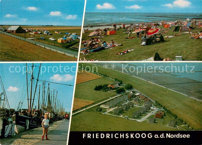 Friedrichskoog Nordseebad Strandpartien Fischereihafen Fliegeraufnahme