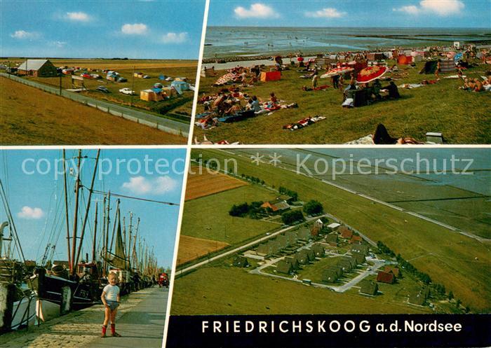 Friedrichskoog Nordseebad Strandpartien Fischerhafen Fliegeraufnahme