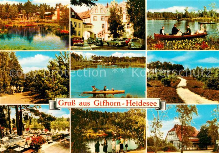 Gifhorn Heidesee Panorama Teilansichten Gartenterrasse Fachwerkhaus