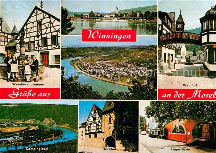 Winningen Mosel Weinhexenbrunnen Moselpartie Panorama Weinhof Campinginsel Hornt