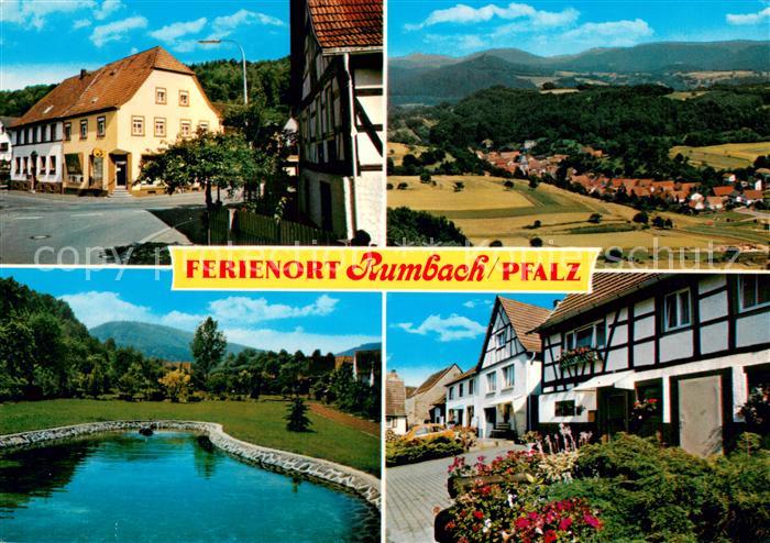 Rumbach Rheinland-Pfalz Cafe Pension Haus Waldeck Panorama Weiher Fachwerkhaeuse