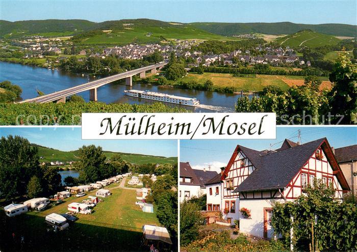 Muelheim Mosel Fliegeraufnahme Campingplatz Fachwerkhaeuser