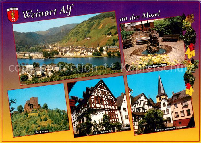Alf Mosel Panorama Ferd Remy Platz Burg Arras Fachwerkhaus Am Weinmuseum