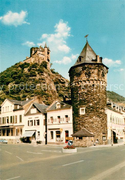 St Goarshausen Marktplatz mit Burg Katz