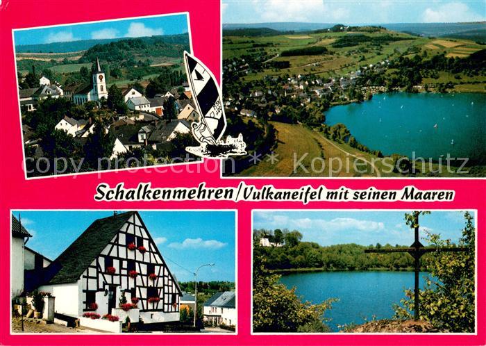 Schalkenmehren Fliegeraufnahmen mit Eifelmaaren Fachwerkhaus