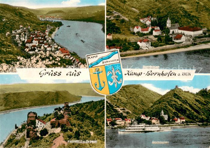 Kamp-Bornhofen Fliegeraufnahmen mit Kamp und Bornhofen Feindliche Brueder Burgen