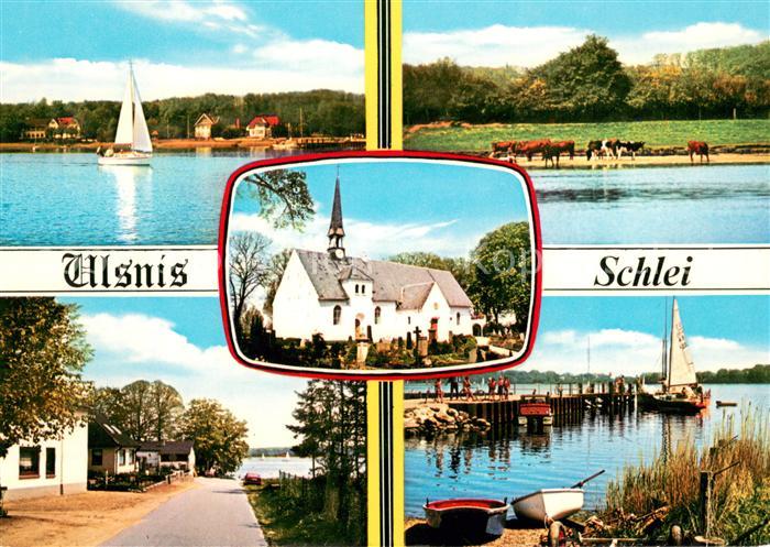 Ulsnis Panorama Strandweg Seebruecke Segelboote Kirche