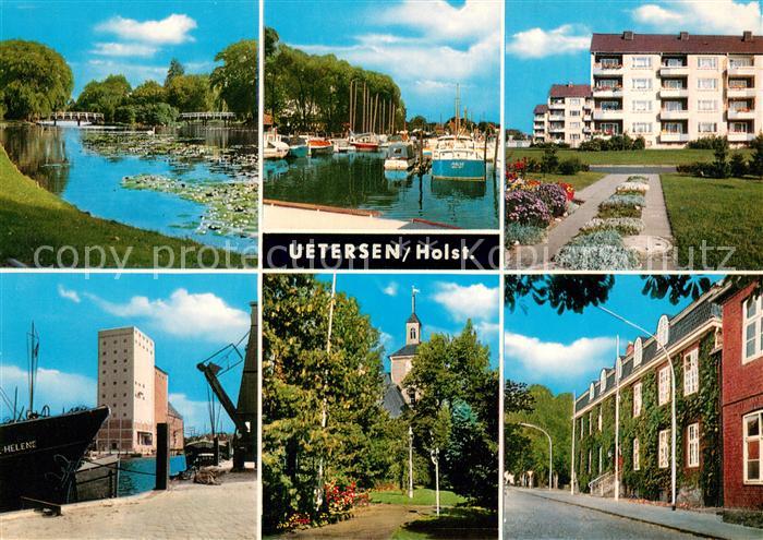 Uetersen Panorama Hafen Wohnhaeuser Hochhaus Kirche Strasse
