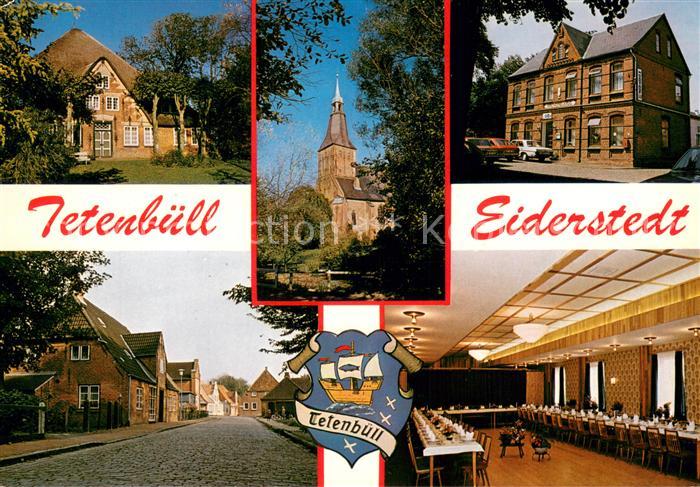 Tetenbuell Kirchspielskrug Speisesaal Kirche Strassenpartie