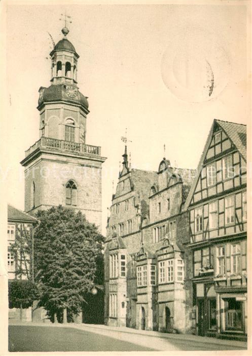 Rinteln Weser Niedersachsen St Nikolai und Rathaus