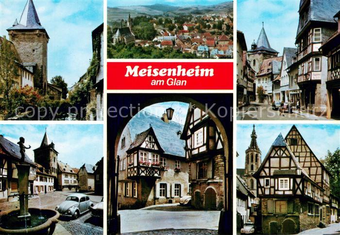 Meisenheim Glan Stadtturm Panorama Ortansichten Brunnen Fachwerkhaeuser