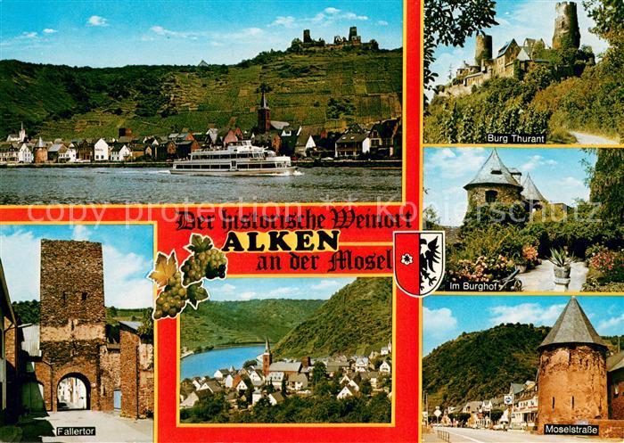 Alken Koblenz Moselpartie Burg Thurant Im Burghof Fallertor Moselstrasse