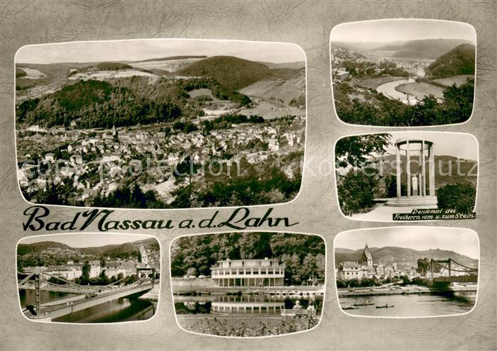 Bad Nassau Fliegeraufnahmen Lahnpartien Denkmal des Freihern vom Stein