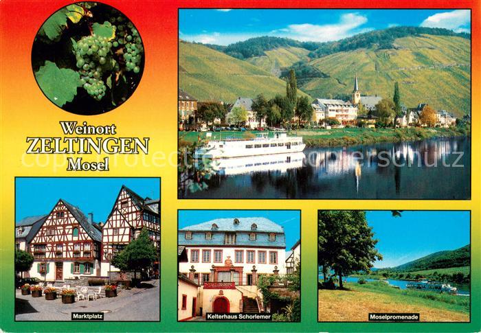 Zeltingen Mosel Marktplatz Kelterhaus Schorlemer Moselpromenade Panorama