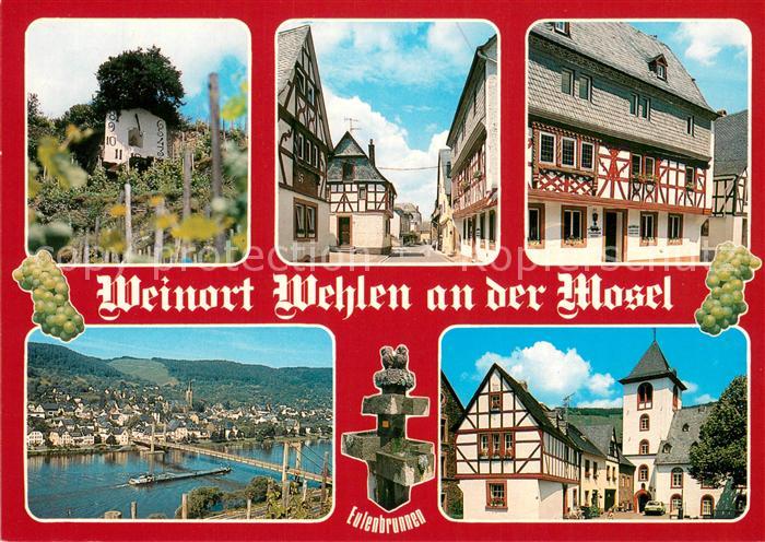 Wehlen Mosel Weinberg Fachwerkhaeuser Moselpartie